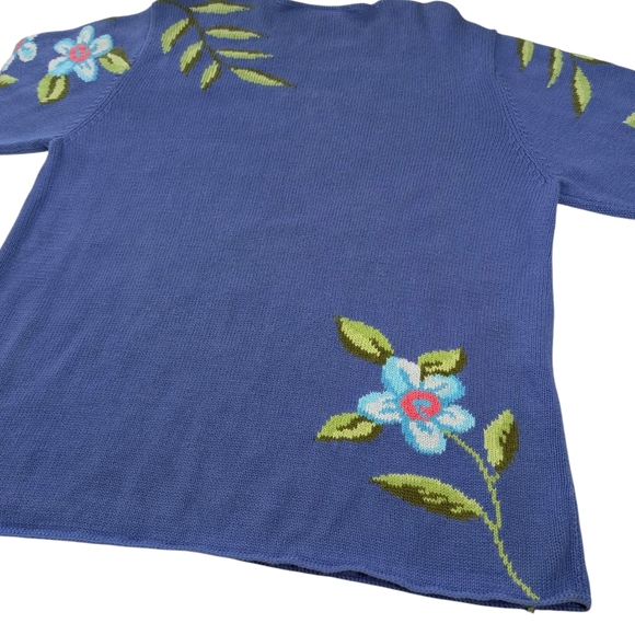 Vintage 90s Belle Isle ramie/cotton oversized floral knit sweater. 1X - Picture 11 of 14